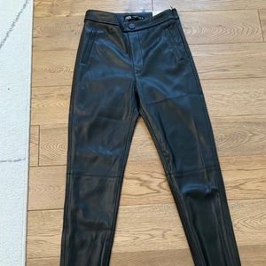 Zara Black Leather Pants